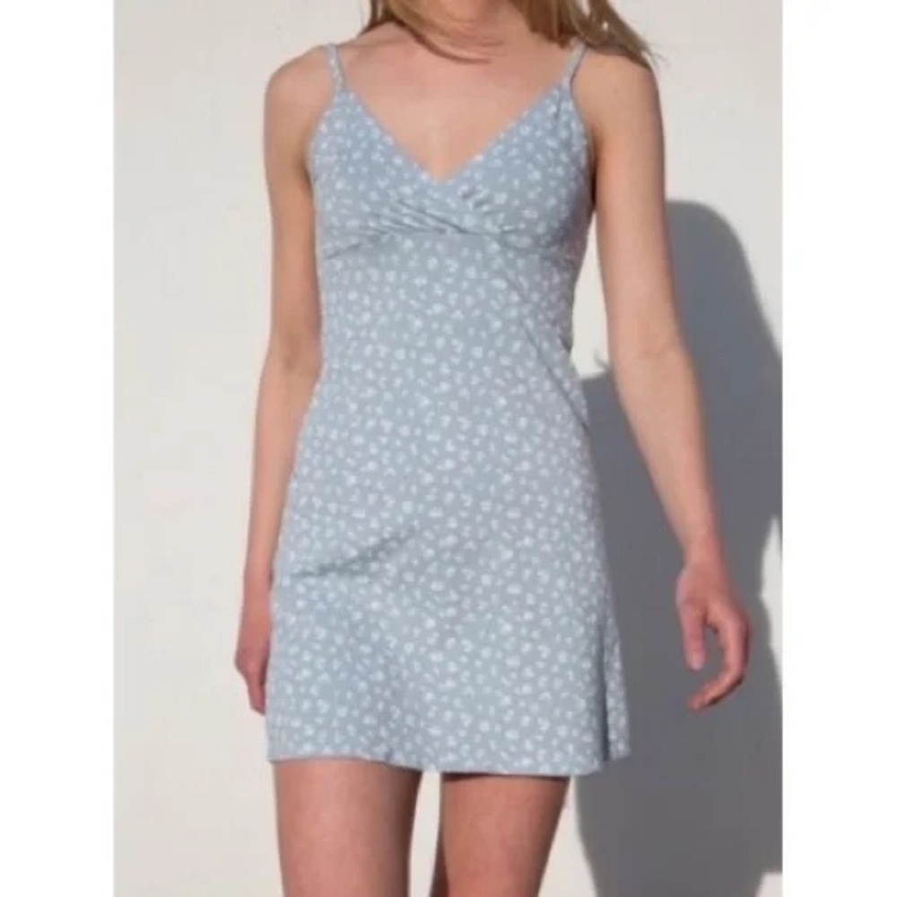 Brandy Melville Floral Amara Blue Floral Mini‎ Dress One Size Cottagecore